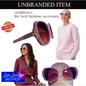 SUNGLASSES: Light Pink Frame & Lens w/Exquisite Matching Rhinestones, NWT